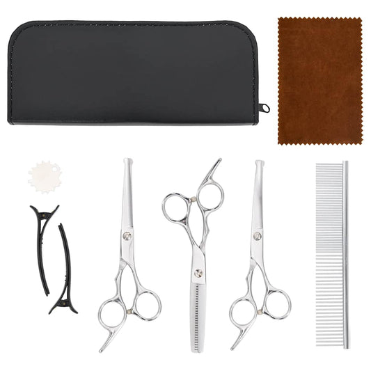 7 Piece Dog Grooming Scissors Set Stainless Steel