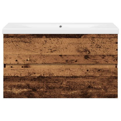 Sink Cabinet with Built-in Basin Old Wood