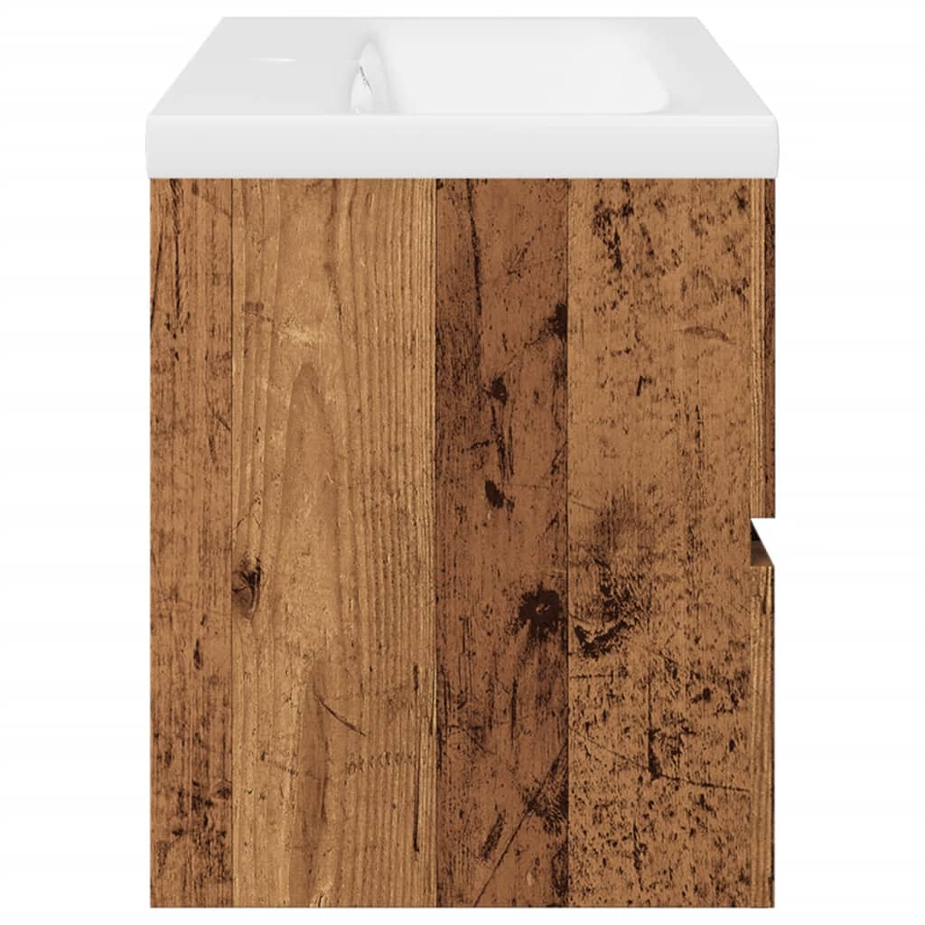 Sink Cabinet with Built-in Basin Old Wood
