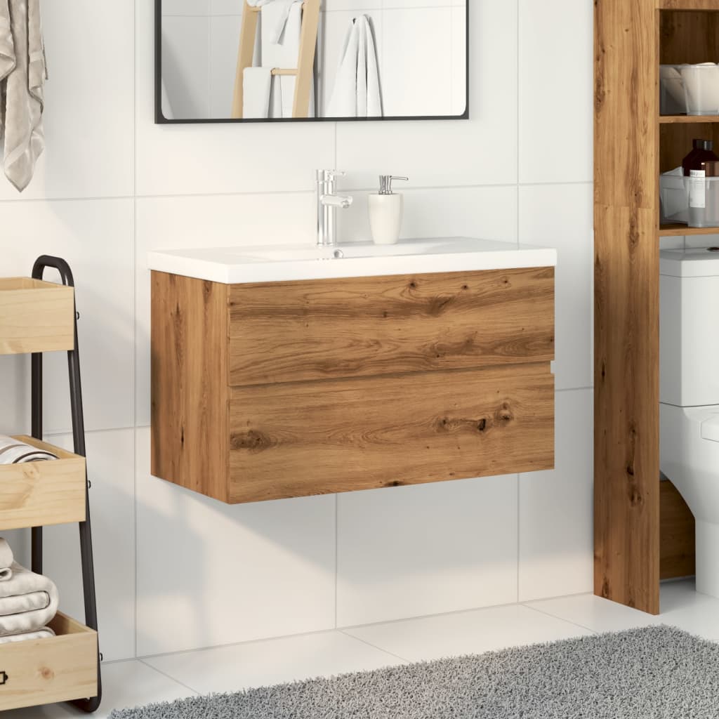 Sink Cabinet with Built-in Basin Artisan Oak