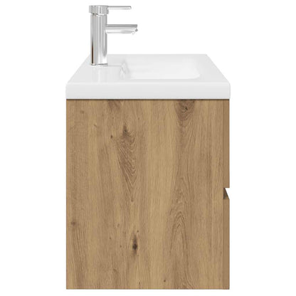 Sink Cabinet with Built-in Basin and Faucet Artisan Oak