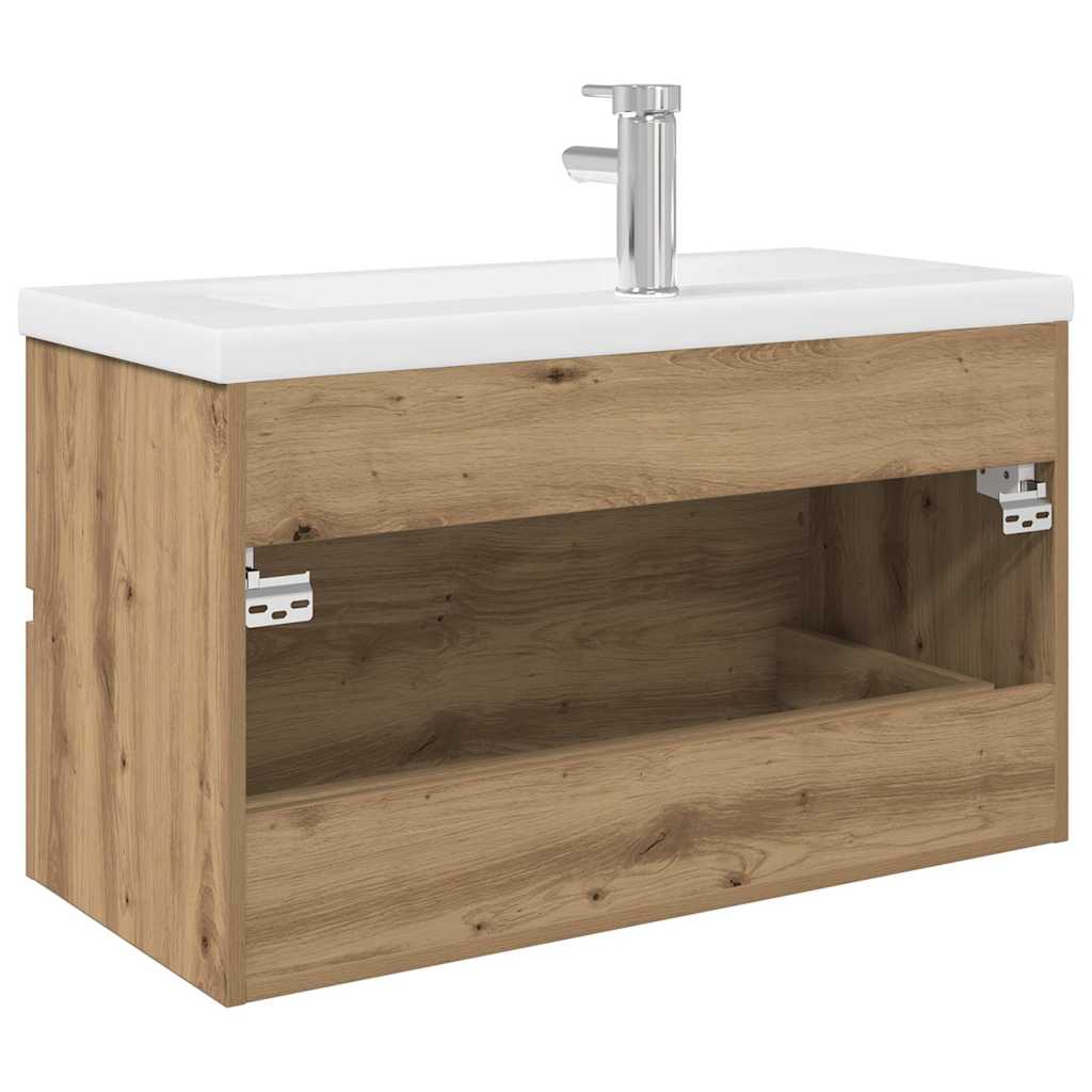 Sink Cabinet with Built-in Basin and Faucet Artisan Oak