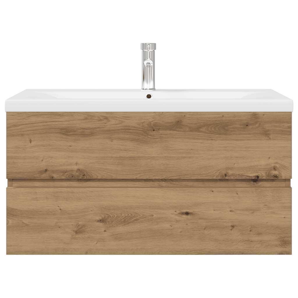 Sink Cabinet with Built-in Basin and Faucet Artisan Oak