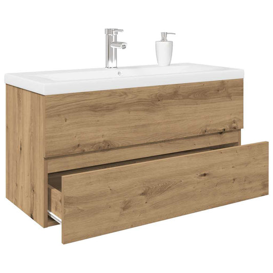 Sink Cabinet with Built-in Basin and Faucet Artisan Oak