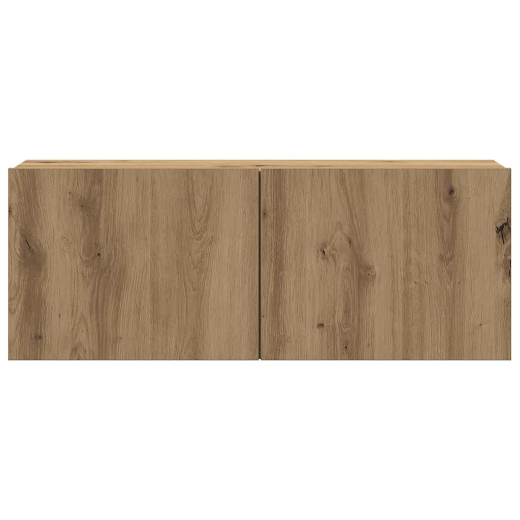 Wall Mounted TV cabinets 3 pcs Artisan Oak Engineered Wood