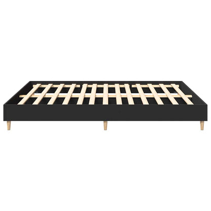 Bed Frame without Mattress Black 160x200cm Engineered Wood