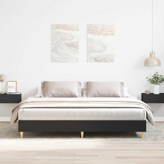 Bed Frame without Mattress Black 160x200cm Engineered Wood