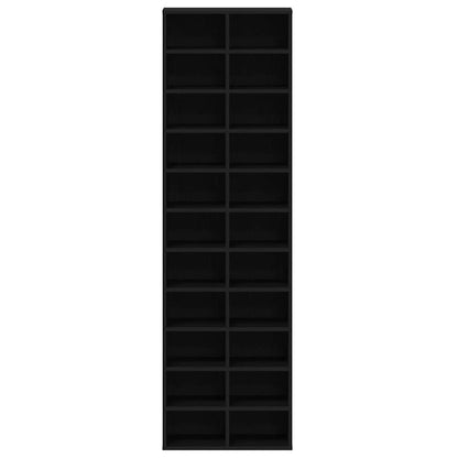 Shoe Cabinet Black Oak 54x34x183 cm Engineered Wood