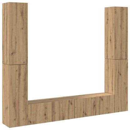 Wall Mounted TV cabinets 6 pcs Artisan Oak Engineered Wood