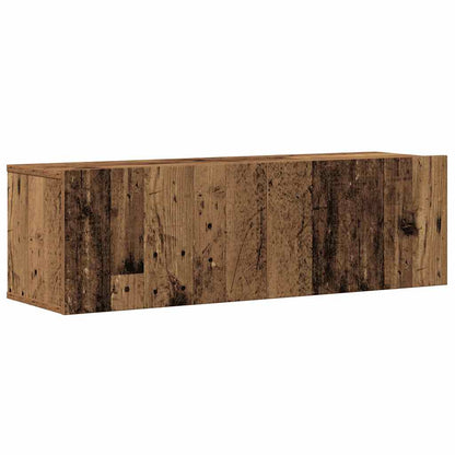 4 Piece TV Cabinet Set Wall-mounted Old Wood Engineered Wood