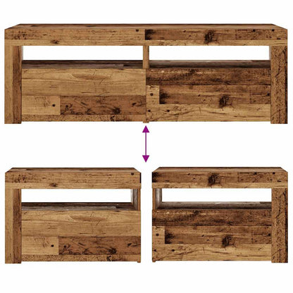 Bedside Cabinets 2 pcs with LEDs Artisan Oak 60x35x40 cm