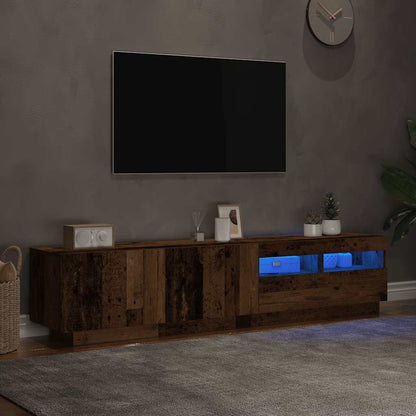 TV Cabinet with LED Lights Old Wood 180x35x40 cm Engineered Wood