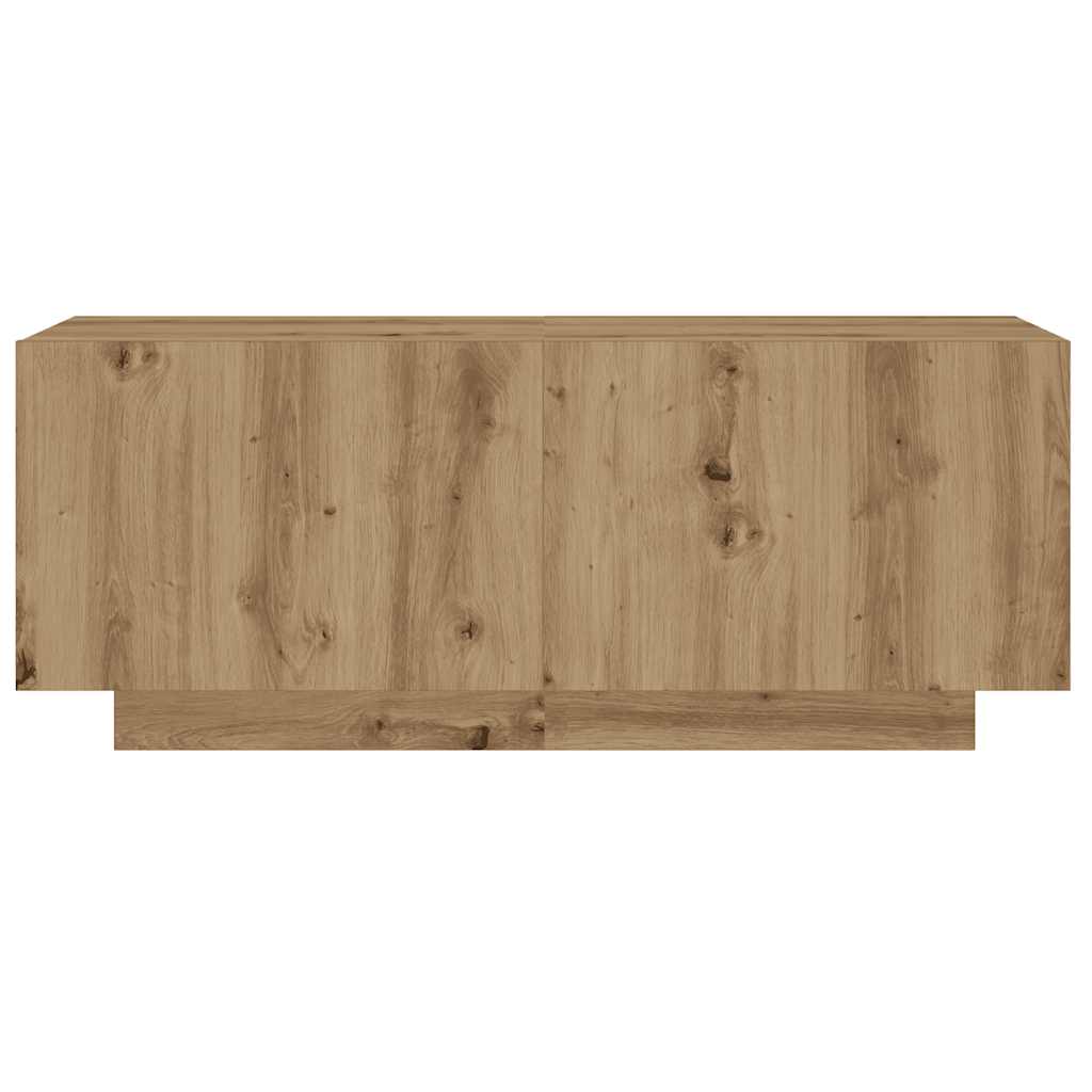 TV Cabinet with LED Lights Artisan Oak 200x35x40 cm Engineered Wood