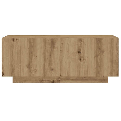 TV Cabinet with LED Lights Artisan Oak 200x35x40 cm Engineered Wood