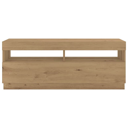 TV Cabinet with LED Lights Artisan Oak 300x35x40 cm Engineered Wood