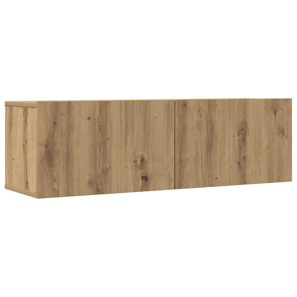 3 Piece TV Cabinet Set Wall-mounted Artisan Oak Engineered Wood
