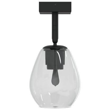 Ceiling Spotlight Black 13 x 13 x 26 cm Glass and metal