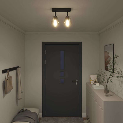 Ceiling Spotlight Black 33 x 13 x 26 cm Glass and metal