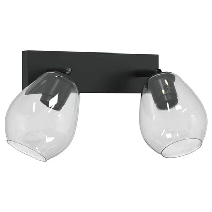 Ceiling Spotlight Black 33 x 13 x 26 cm Glass and metal