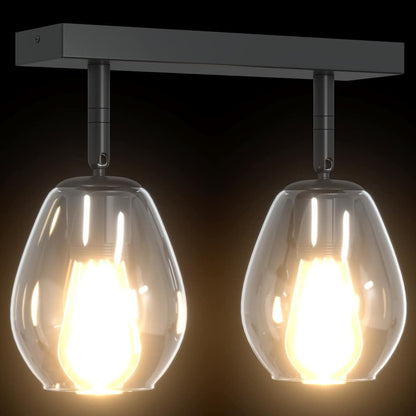 Ceiling Spotlight Black 33 x 13 x 26 cm Glass and metal