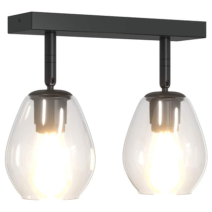 Ceiling Spotlight Black 33 x 13 x 26 cm Glass and metal