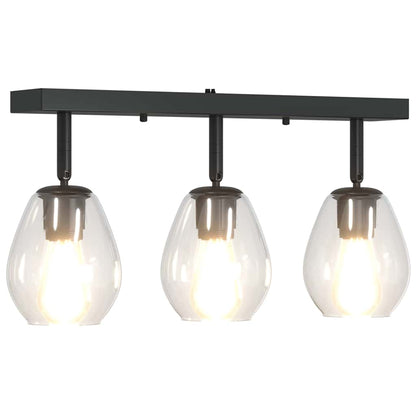 Ceiling Spotlight Black 54 x 13 x 26 cm Glass and metal