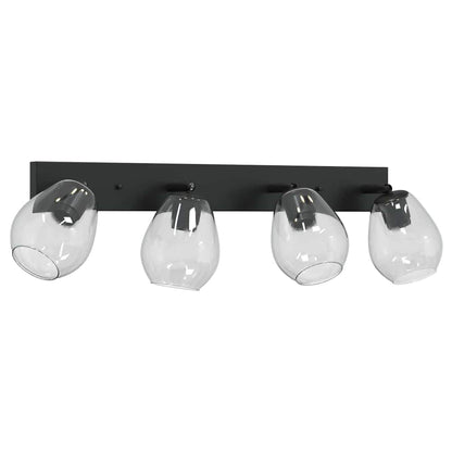 Ceiling Spotlight Black 70 x 13 x 26 cm Glass and metal