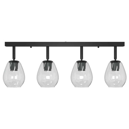 Ceiling Spotlight Black 70 x 13 x 26 cm Glass and metal