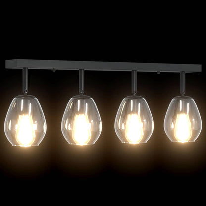 Ceiling Spotlight Black 70 x 13 x 26 cm Glass and metal