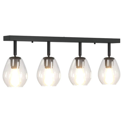 Ceiling Spotlight Black 70 x 13 x 26 cm Glass and metal