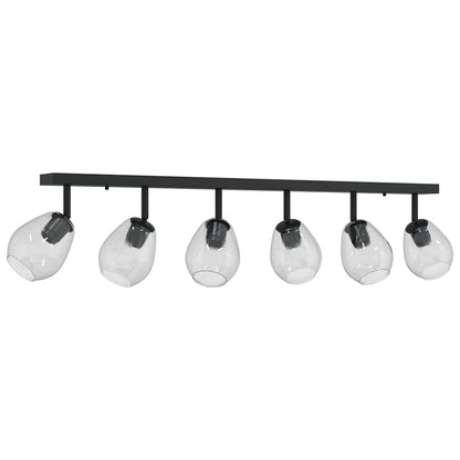 Ceiling Spotlight Black 110.5 x 13 x 26 cm Glass and metal