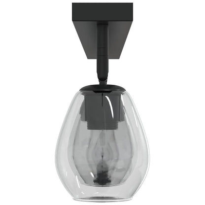 Ceiling Spotlight Black 110.5 x 13 x 26 cm Glass and metal