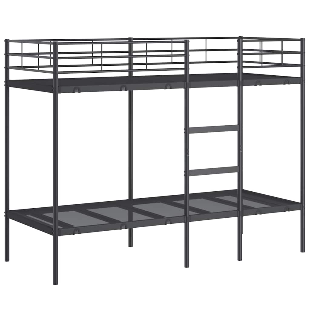 Bunk Bed without Mattress Black 75x190 cm Small Single Steel
