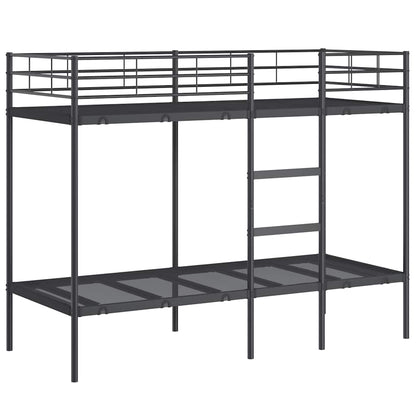 Bunk Bed without Mattress Black 75x190 cm Small Single Steel