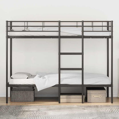 Bunk Bed without Mattress Black 75x190 cm Small Single Steel