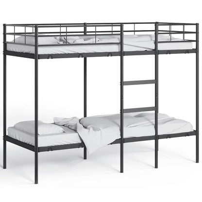 Bunk Bed without Mattress Black 75x190 cm Small Single Steel