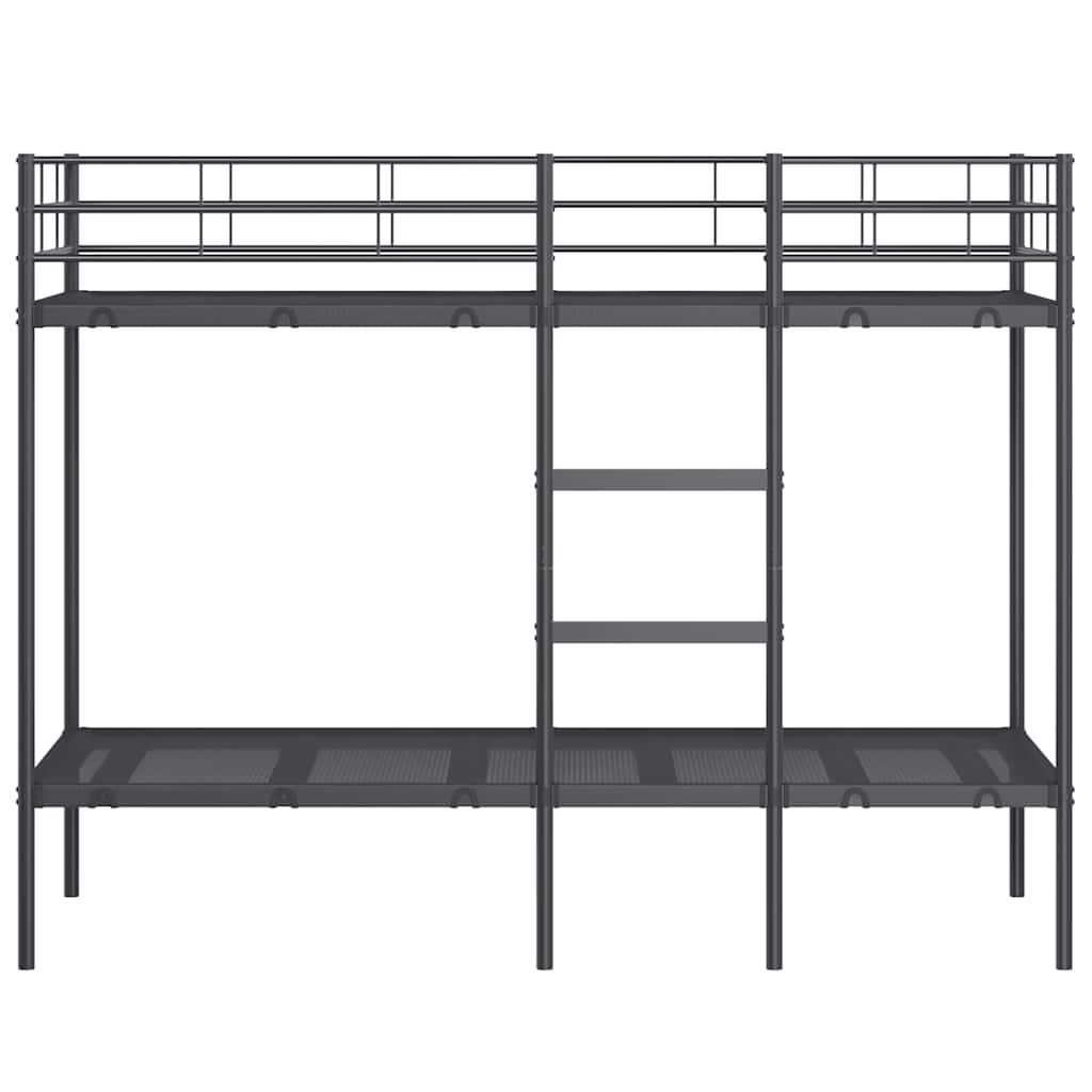 Bunk Bed without Mattress Black 75x190 cm Small Single Steel