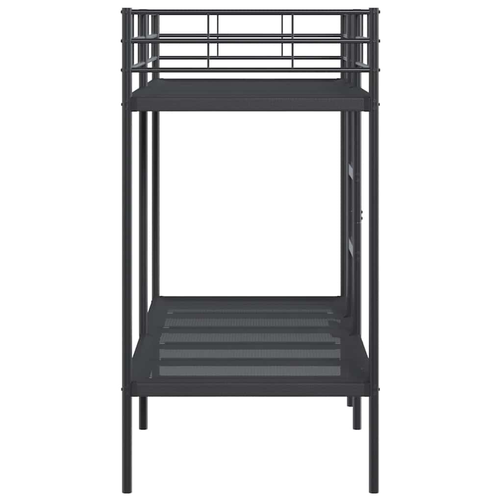 Bunk Bed without Mattress Black 75x190 cm Small Single Steel