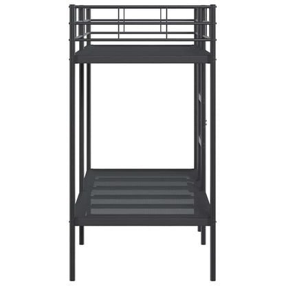 Bunk Bed without Mattress Black 75x190 cm Small Single Steel