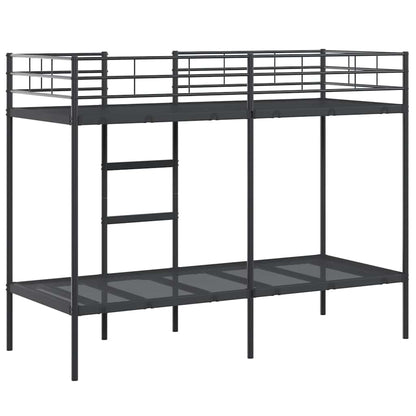 Bunk Bed without Mattress Black 75x190 cm Small Single Steel