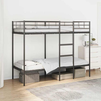 Bunk Bed without Mattress Black 75x190 cm Small Single Steel