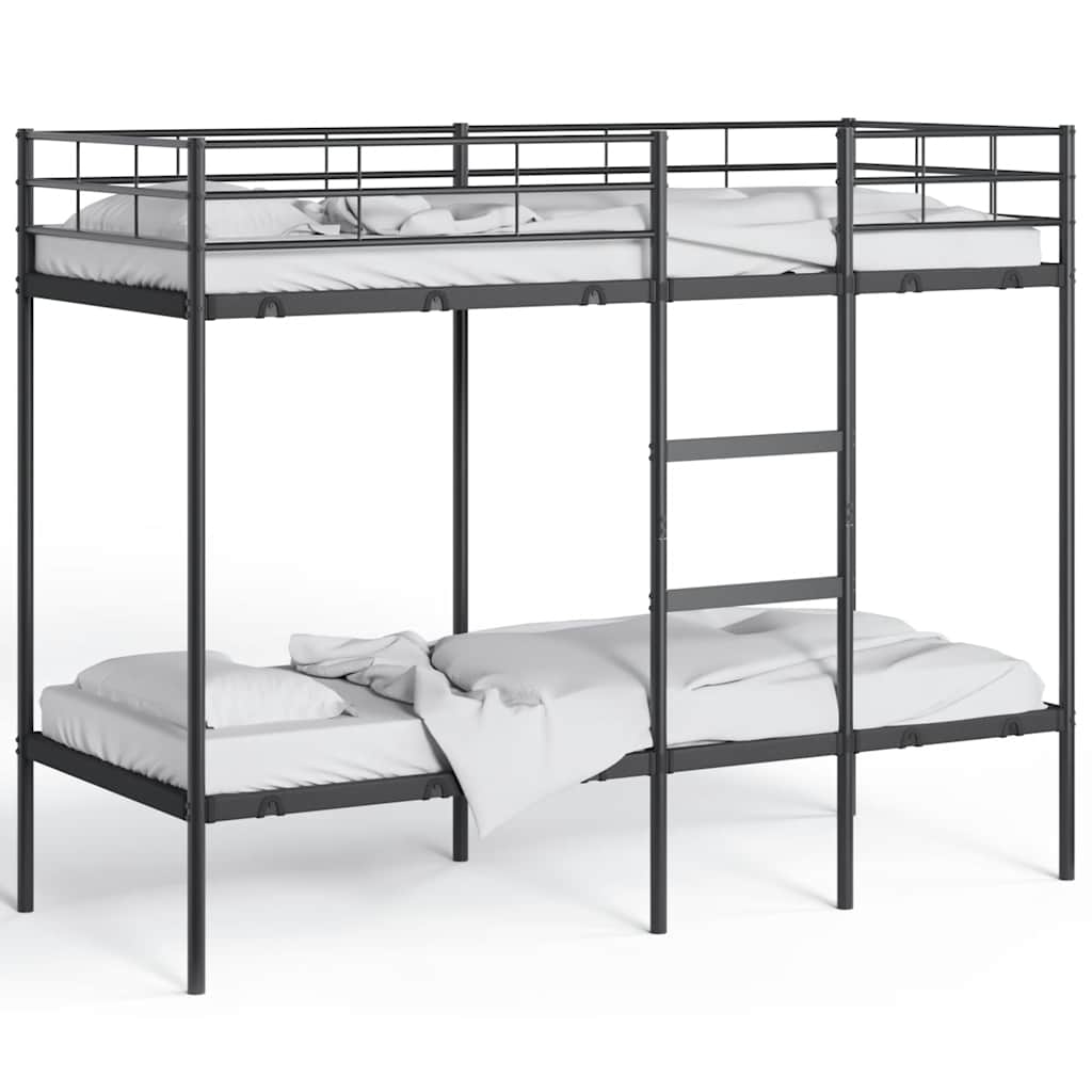 Bunk Bed without Mattress Black 80x200 cm Steel