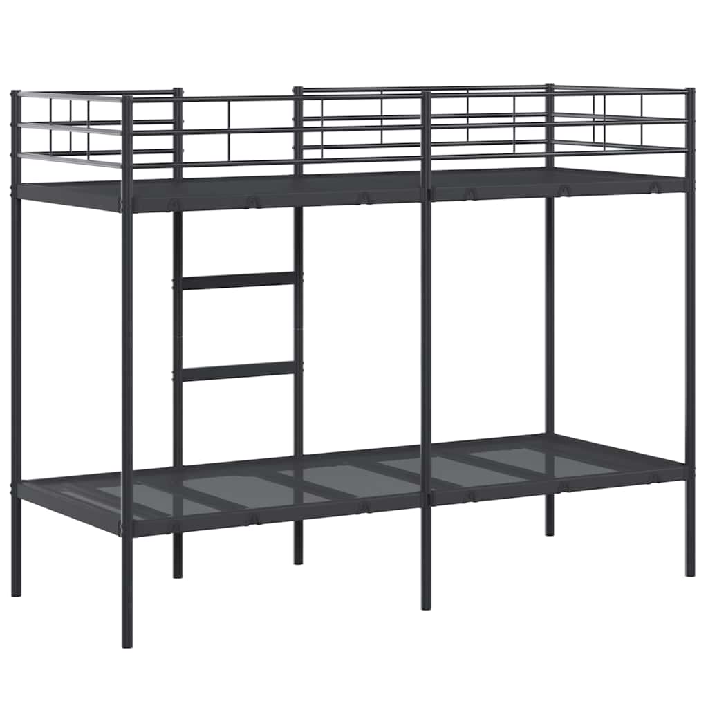 Bunk Bed without Mattress Black 80x200 cm Steel