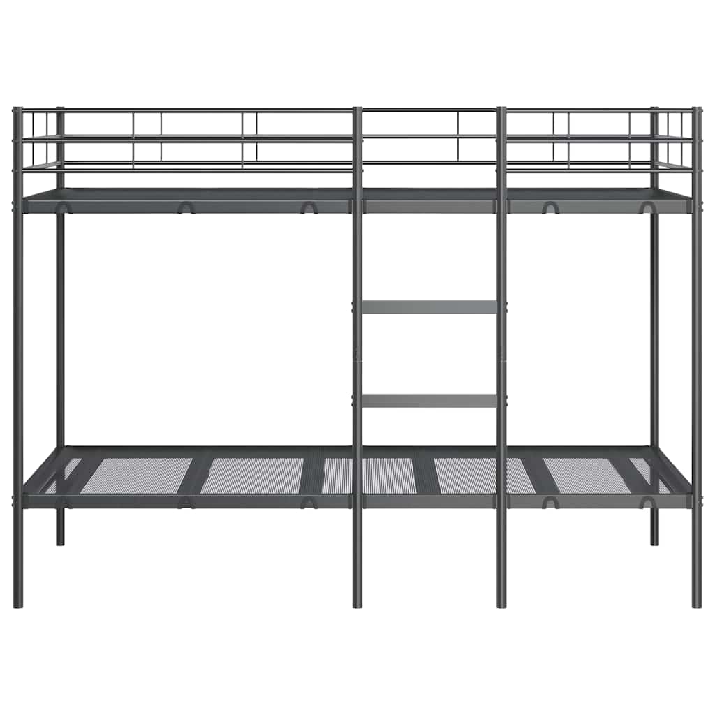 Bunk Bed without Mattress Black 90x190 cm Single Steel