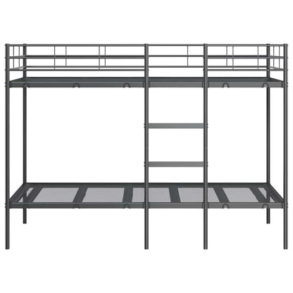 Bunk Bed without Mattress Black 90x190 cm Single Steel