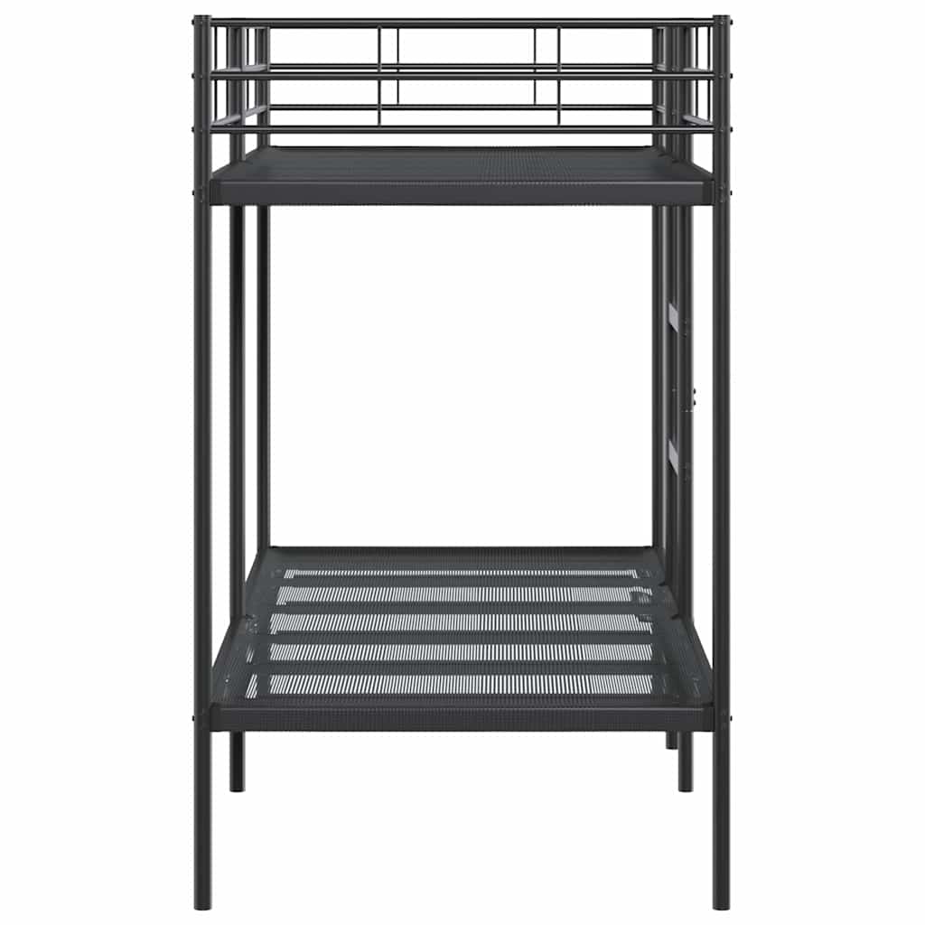 Bunk Bed without Mattress Black 90x190 cm Single Steel