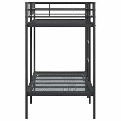 Bunk Bed without Mattress Black 90x190 cm Single Steel