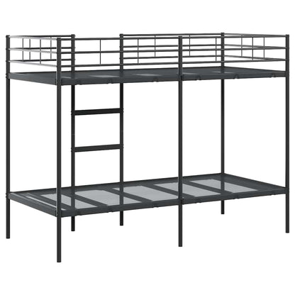 Bunk Bed without Mattress Black 90x190 cm Single Steel