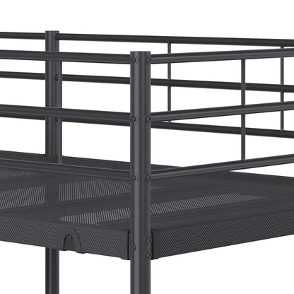 Bunk Bed without Mattress Black 90x190 cm Single Steel