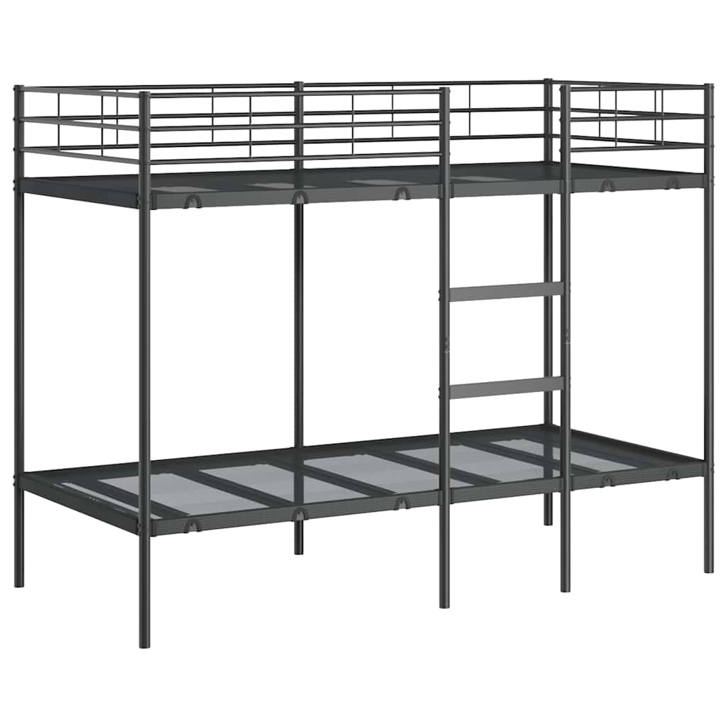 Bunk Bed without Mattress Black 90x200 cm Steel